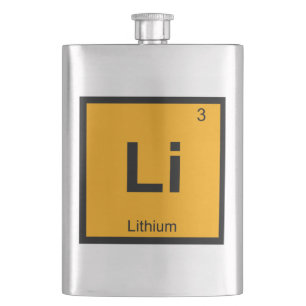 Li - Lithium Chemistry Periodic Table Symbol Hip Flask
