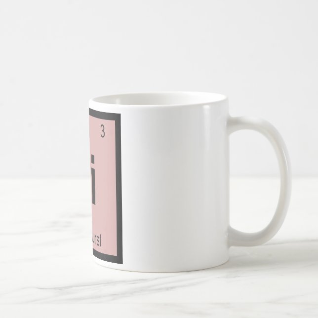 Li - Liverwurst Chemistry Periodic Table Symbol Coffee Mug (Right)