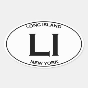 LI - Long Island Oval Logo Oval Sticker