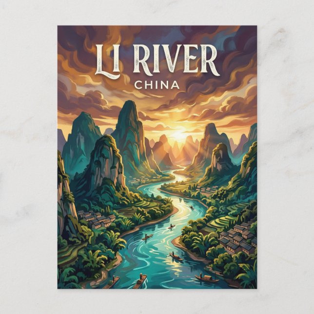 Li River China Postcard (Front)