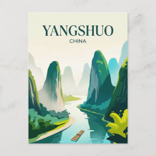 Li River Karst Mountains China Postcard