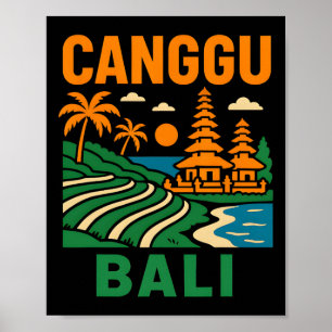 Li Surfing Canggu Li Vintage Mens Beach Life Poster
