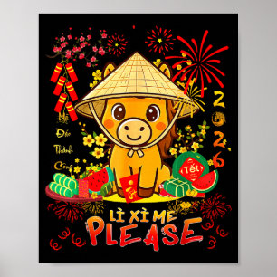 Li Xi Me Please-happy Horse Vietnamese Lunar New Y Poster