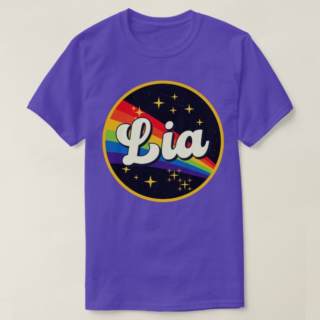 Lia Rainbow In Space Vintage Style T-Shirt (Design Front)