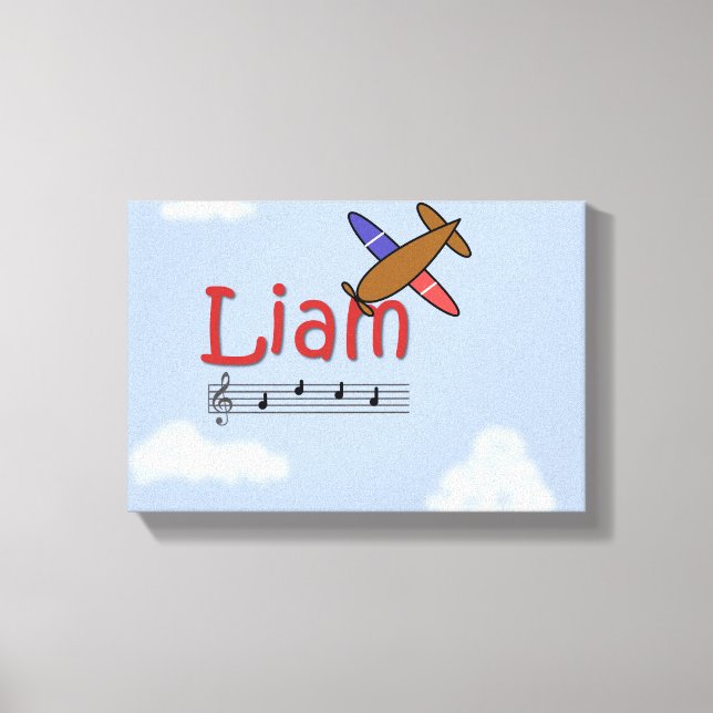 Liam Aeroplane Name Canvas Print (Front)