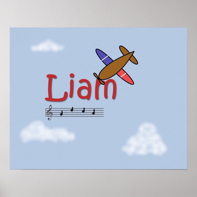 Liam Airplane Name Poster (Front)