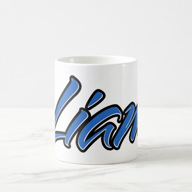 Liam First Name Blue Tasse Kaffeetasse Coffee Mug (Center)