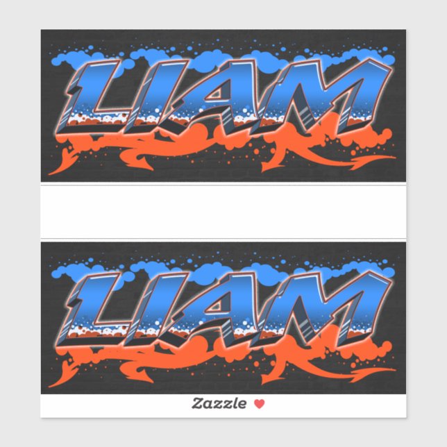 Liam First Name Graffiti Sticker (Sheet)