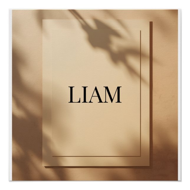 Liam Modern Name Wall Art – Custom Typography Post (Front)
