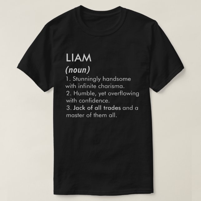 Liam name, Editable name, Custom name T-Shirt (Design Front)