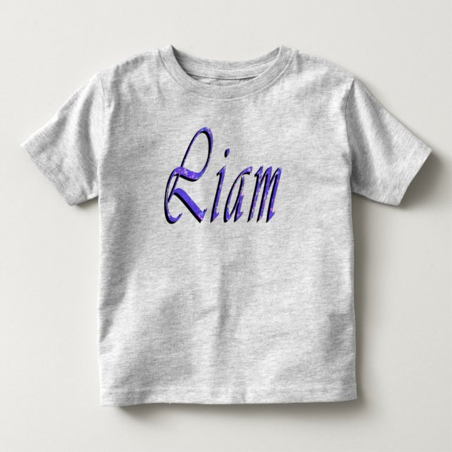 Liam, Name, Logo, Toddlers Grey T-shirt (Front)