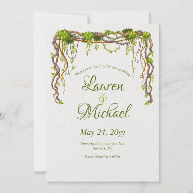 Liana Branches Save the Date Announcement (Front)