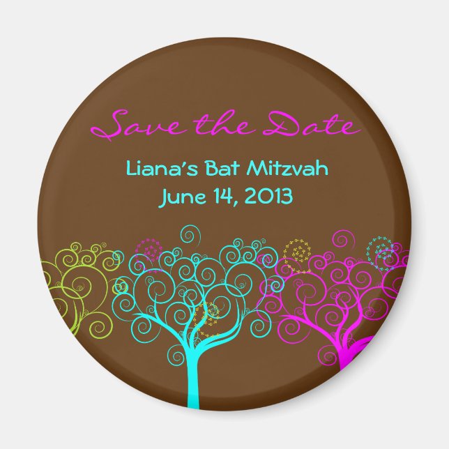 Liana Claire Bat Mitzvah Save the Date Magnet (Front)