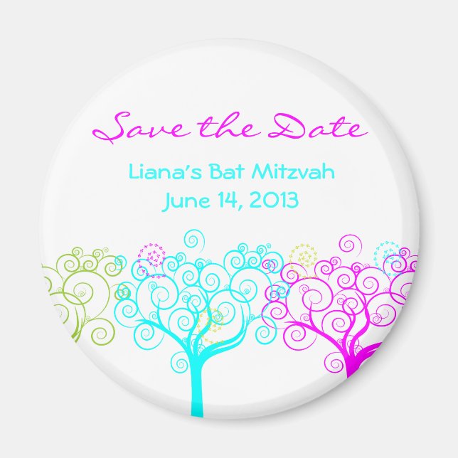 Liana Claire Bat Mitzvah Save the Date Magnet (Front)
