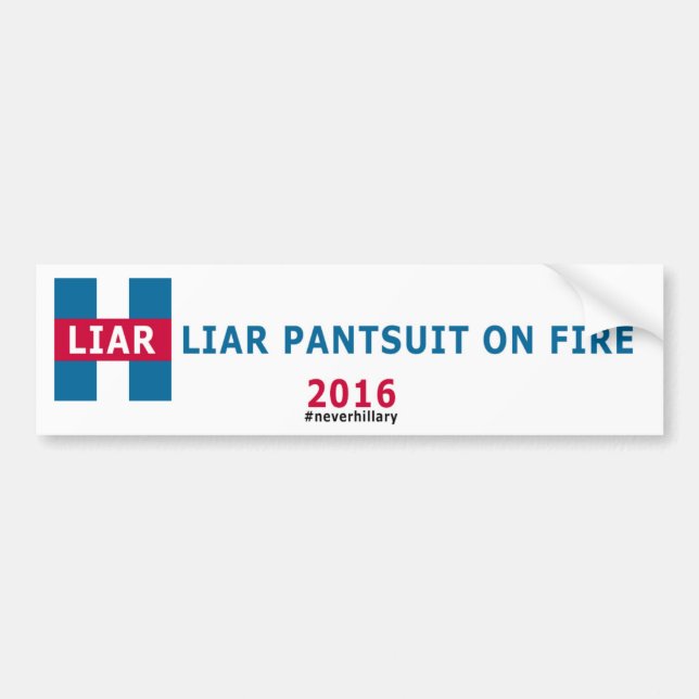 LIAR LIAR PANTSUIT ON FIRE BUMPER STICKER (Front)