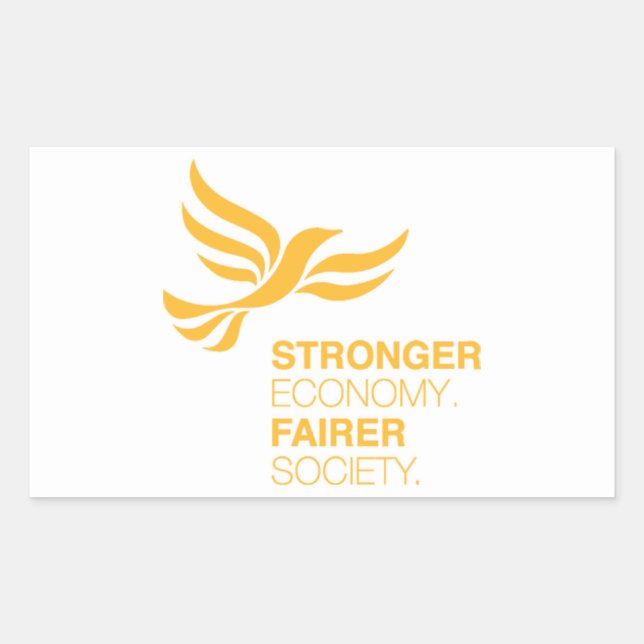 Lib Dems Stronger Economy Fairer Society Rectangular Sticker (Front)