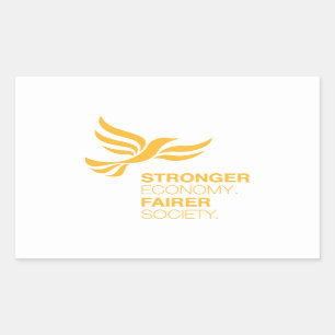 Lib Dems Stronger Economy Fairer Society Rectangular Sticker