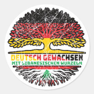 Libanon Libanesisch Deutsch Deutschland Baum Classic Round Sticker