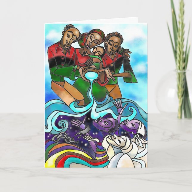 'Libation' Kwanzaa greeting card (Front)
