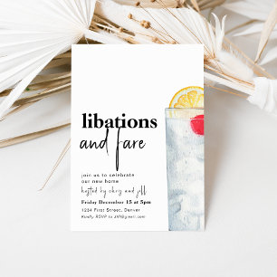 Libations and Fare Dinner Party Invitation