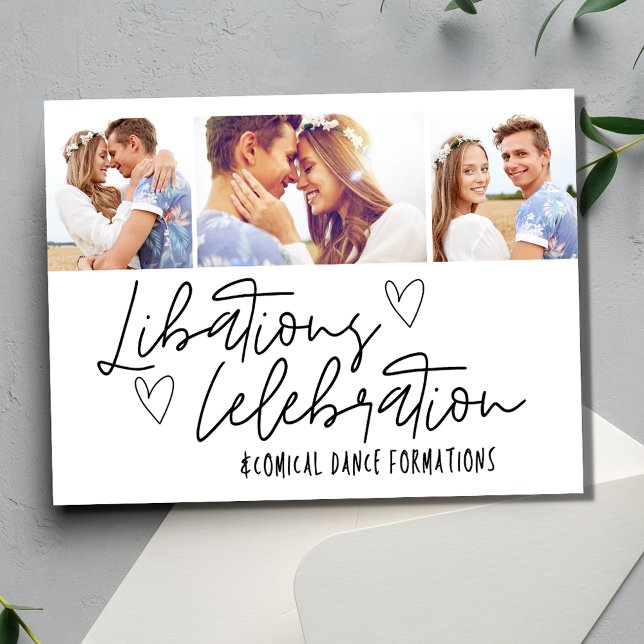 Libations Celebration Photo Wedding Save the Date Announcement Postcard (Libations Celebration Photo Wedding Save the Date Postcard)