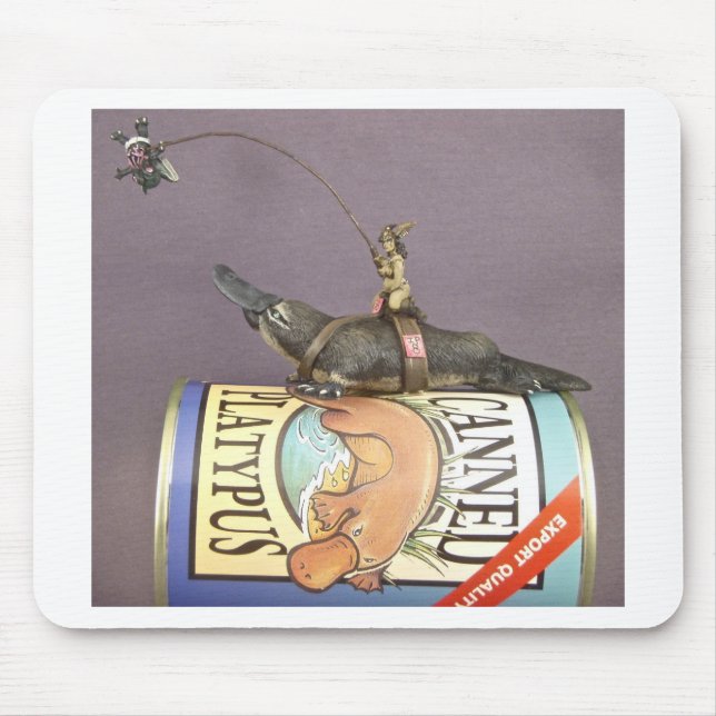 Libby on a platypus on a mousepad (Front)