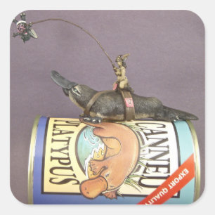 libby on a platypus on a sticker