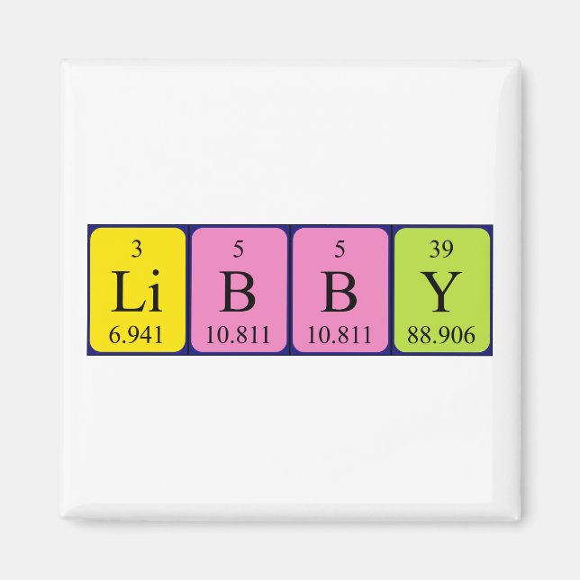 Libby periodic table name magnet (Front)