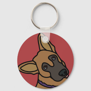 Libby the German Shepherd Dog Cartoon Key Ring