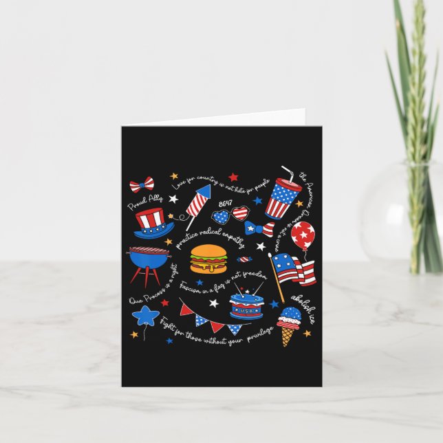 Liberal 4th Of July Subtle Message Resist Trump Pa Card (Front)
