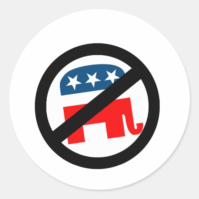 Liberal / Anti-Republican Classic Round Sticker (Front)