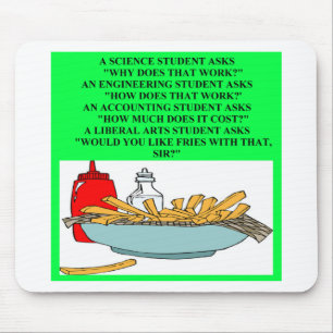 liberal arts science fast food joke mouse mat