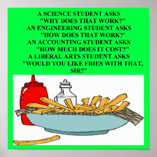 liberal arts science fast food joke poster