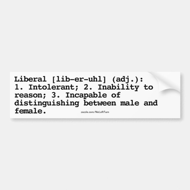 Liberal Definition Bumper Sticker (Front)