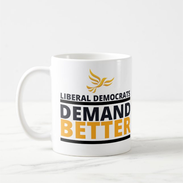 Liberal Democrat Demand Better Orange Variant Coffee Mug (Left)