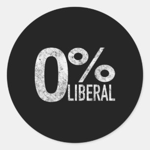 Liberal Democrat Zero Percent Liberal Pro Trump  Classic Round Sticker