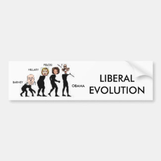 liberal evolution bumper sticker