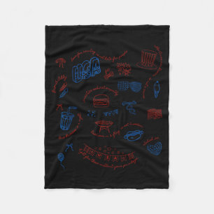 Liberal Fourth of July Doodle Secret Subtle Fleece Blanket