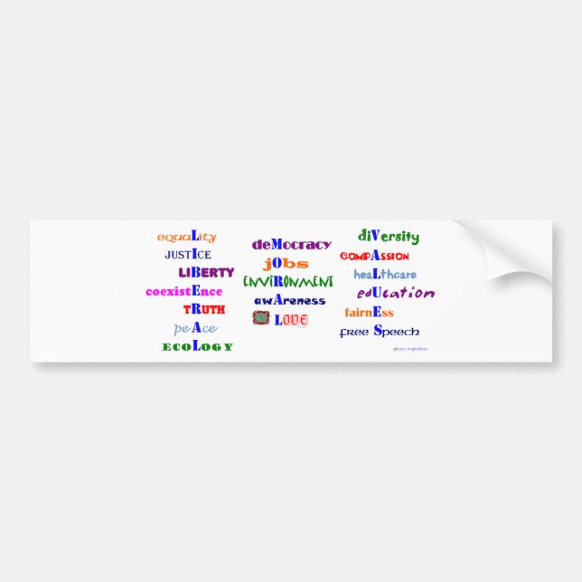 Liberal Moral Values Bumper Sticker (Front)