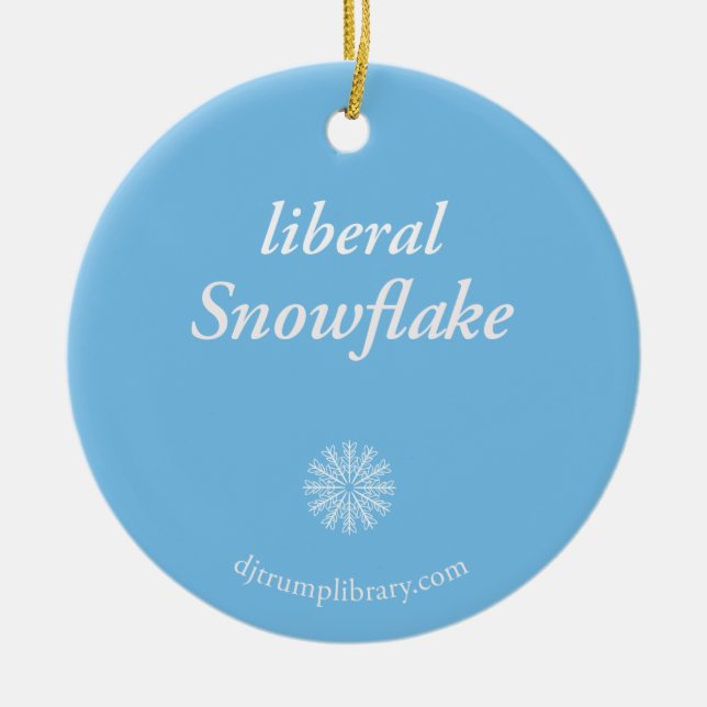 "Liberal Snowflake" Round Ceramic Tree Decoration (Front)