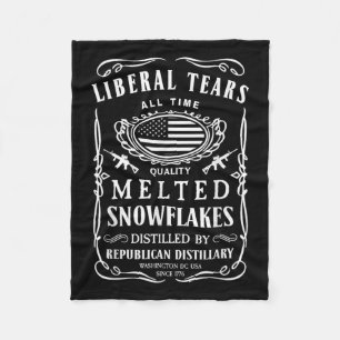 Liberal Tears Shirt Funny Republican Conservative Fleece Blanket