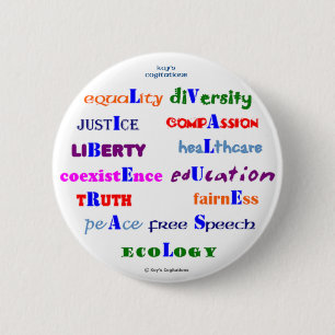 Liberal Values 6 Cm Round Badge