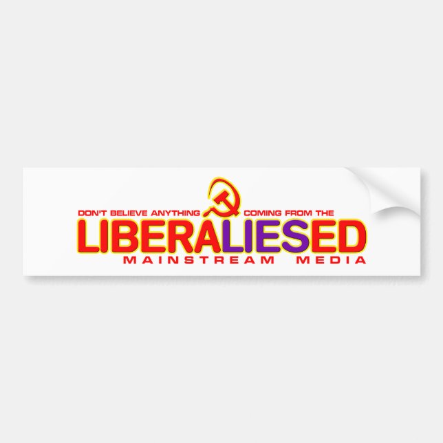 LiberaLIESed Mainstream Media Bumper Sticker (Front)