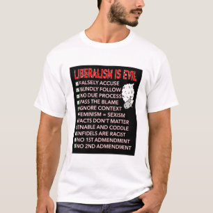 Liberalism Is Evil Black With Sheep T-Shirt