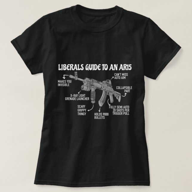 Liberals Guide To An Ar15 Anti Liberal Pro Gun Ar1 T-Shirt (Design Front)