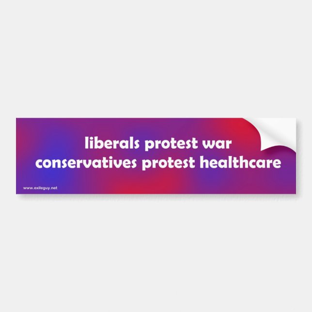 liberals vs conservatives bumper sticker (Front)