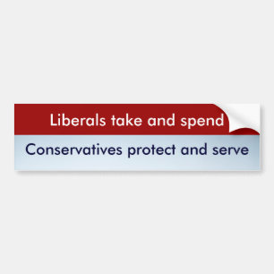 Liberals vs. Conservatives Bumper Sticker