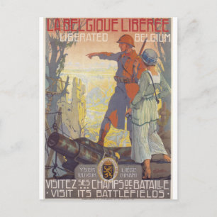Liberated Belgium Propaganda Poster Postcard