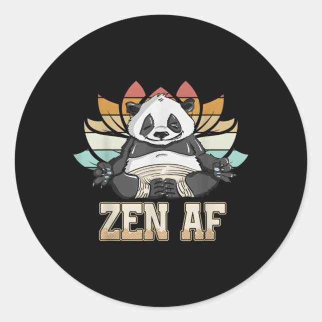Liberating Zen Af Panda Yoga Explorative Classic Round Sticker (Front)