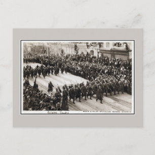 Liberation Belgian troops parading in Brussels Postcard